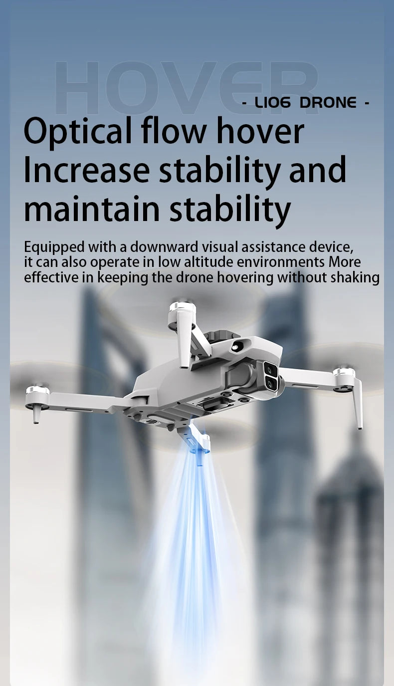 LYZRC L106 / L106MAX HD Câmera Dupla Comutação Motor Brushless RC Drone Dobrável Mini Wifi 2.4GHz 360° Helicóptero OAS Inteligente