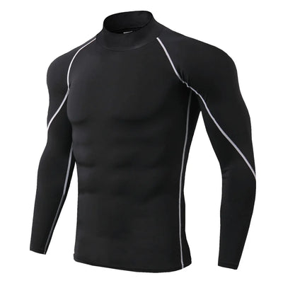 Camiseta esportiva masculina de secagem rápida, camiseta de musculação e corrida, camiseta de compressão de manga comprida, camiseta de ginástica masculina fitnesss Tight Rashgard