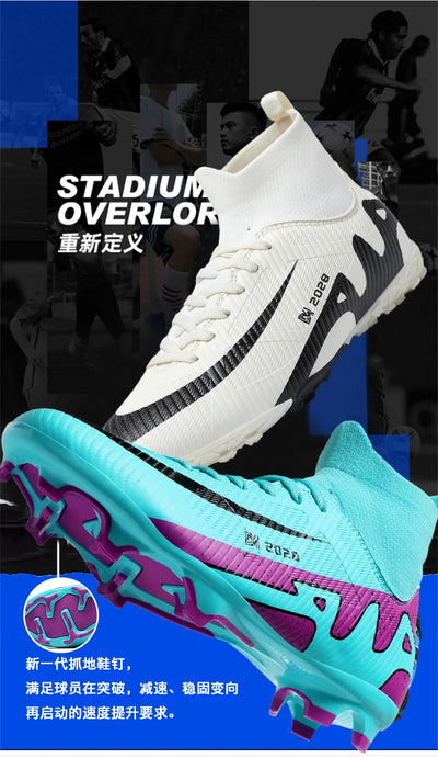 Novas chuteiras masculinas de futebol, chuteiras de futebol rápido, chuteiras de campo de futebol profissional, tênis originais para meninos de futsal TF/FG