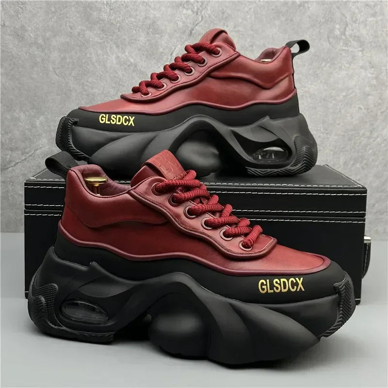 Sapatos masculinos estilo designer outono inverno tênis masculinos confortáveis plataforma grossa calçados casuais da moda tênis esportivos