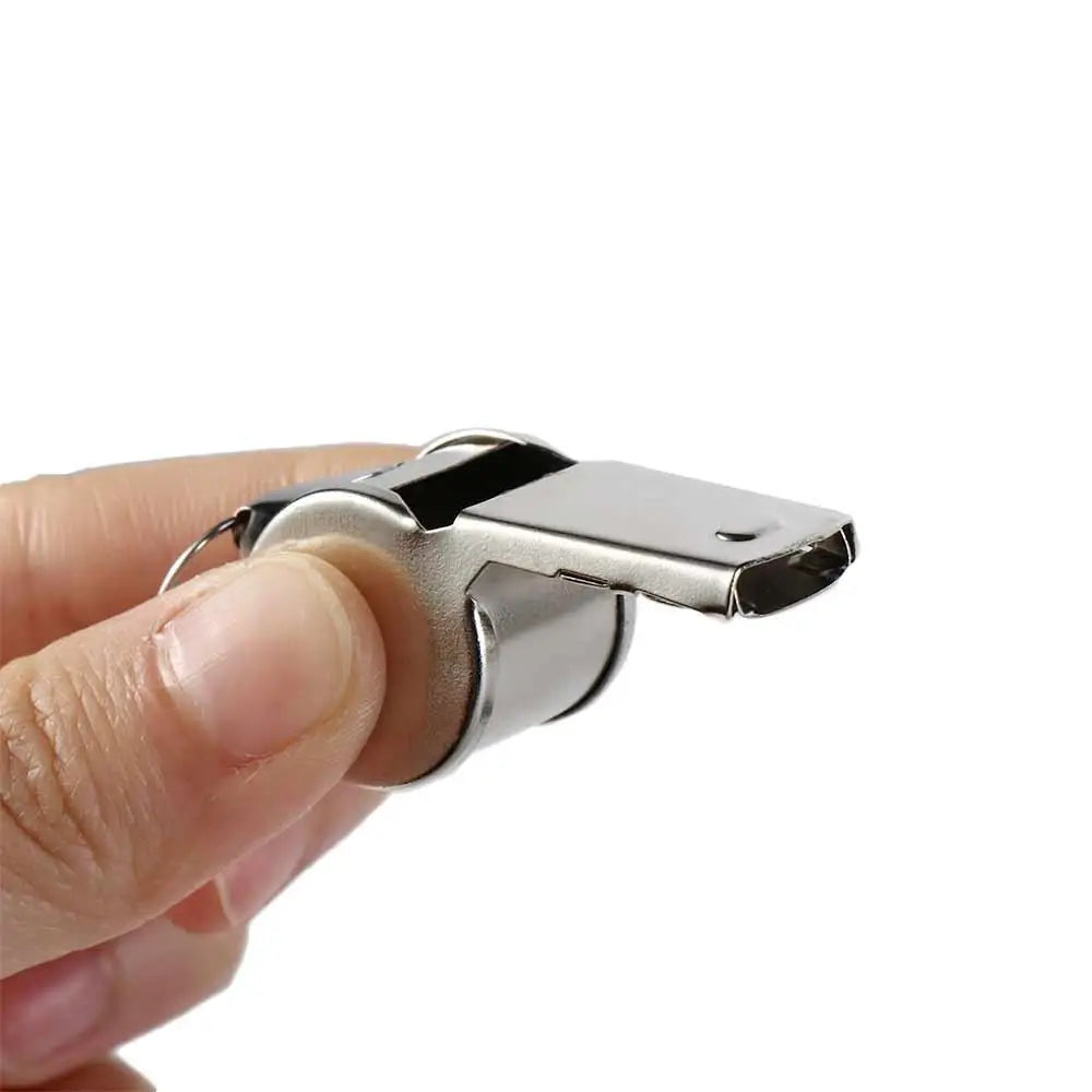 Apito de metal alto profissional com corda esportiva apito resistente ao desgaste apitos portáteis de aço inoxidável para árbitro