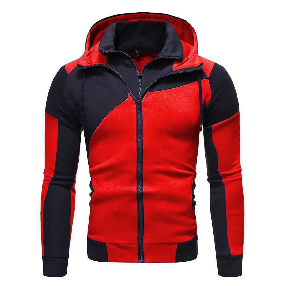 Jaquetas masculinas com zíper 2023, outono inverno, casacos casuais de lã, jaqueta bomber, gola cachecol, moda, com capuz, vestuário masculino slim fit, com capuz