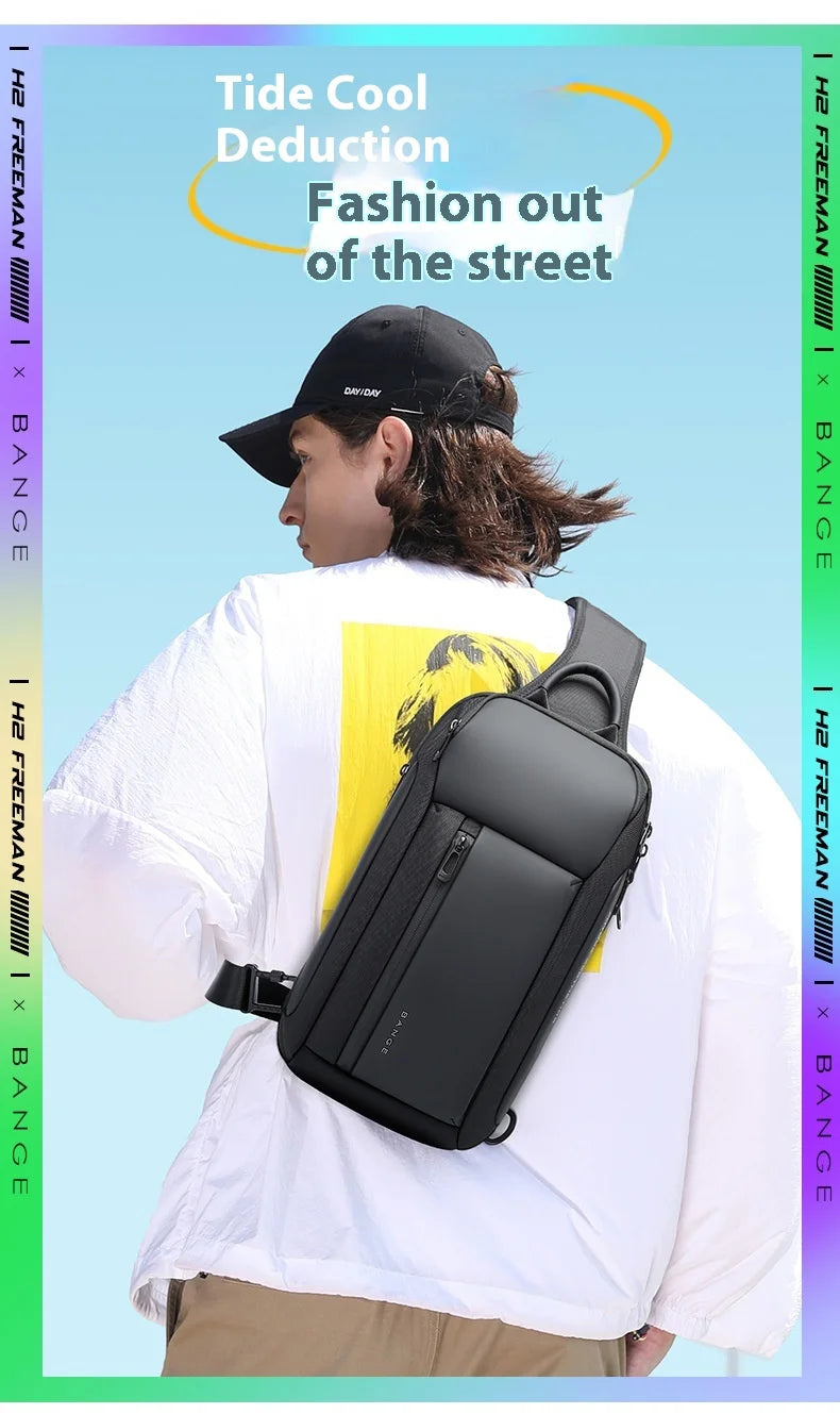 Bange nova bolsa de peito impermeável da moda Oxford bolsa crossbody modelos masculinos bolsa de peito masculina bolsa de ombro de lazer grande capacidade