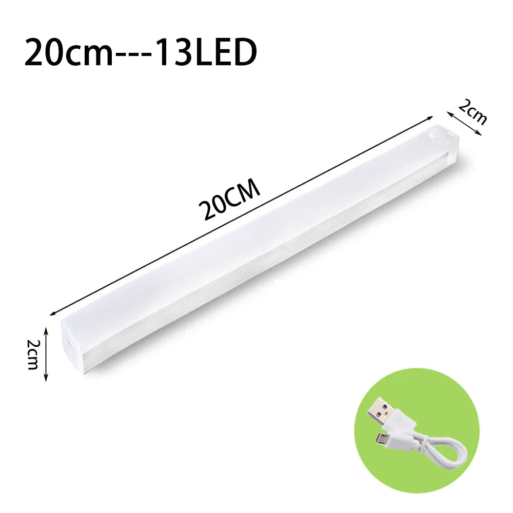 Luz LED com sensor de movimento, sem fio, luz noturna LED tipo C, luz recarregável, armário, guarda-roupa, lâmpada, escada, luz de fundo para cozinha
