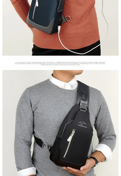 Bolsa de peito masculina nova moda estilo coreano casual esportiva à prova d'água bolsa de peito oxford transversal para homens bolsa de ombro mensageiro