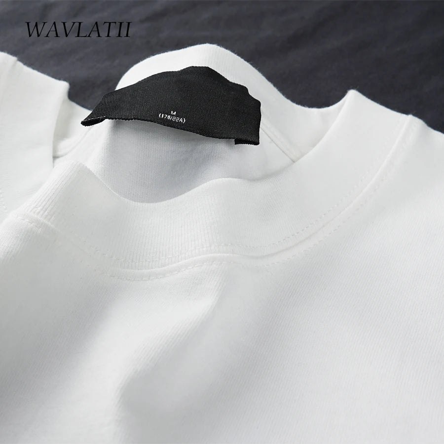 WAVLATII Camisetas grandes de verão para mulheres e homens, marrom, casual, feminina, coreana, streetwear, unissex, básica, lisa, jovem, descolada