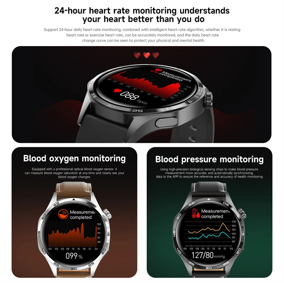 Para Huawei GT5 PRO Smart Watch Men Watch 4 Pro versão atualizada Tela AMOLED HD Bluetooth Chamada GPS NFC Frequência cardíaca SmartWatches