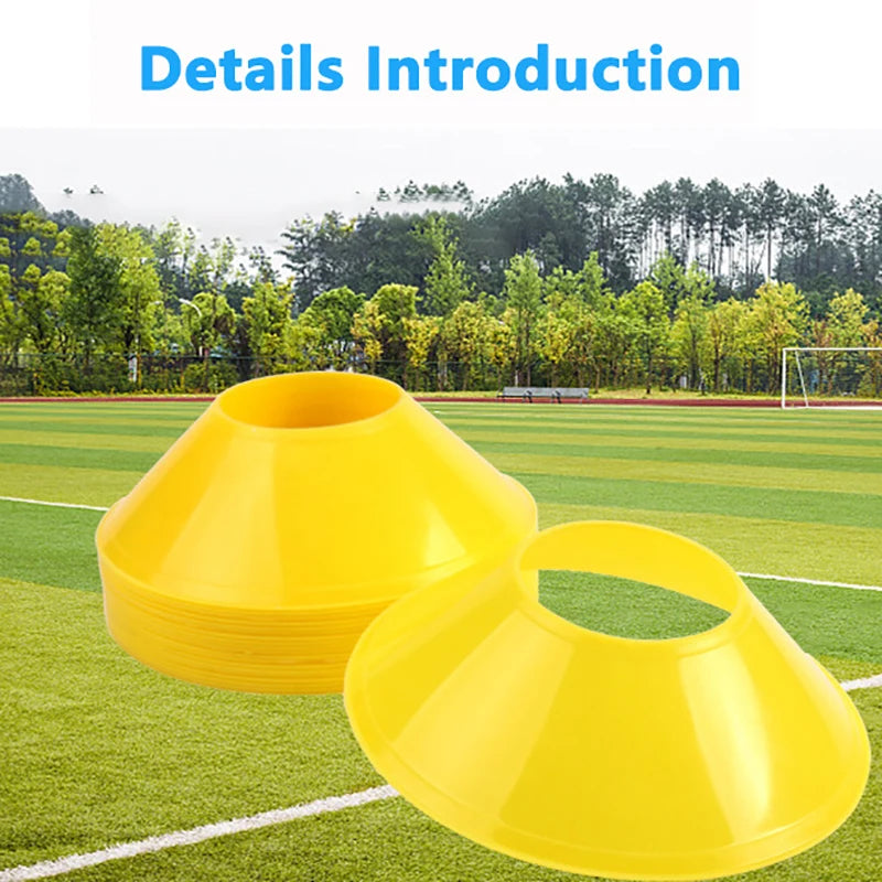 Conjunto de 10 cones para treinamento de futebol, equipamento para crianças, cones de disco profissional, exercícios de agilidade, evitando obstáculos, acessórios de treinamento esportivo