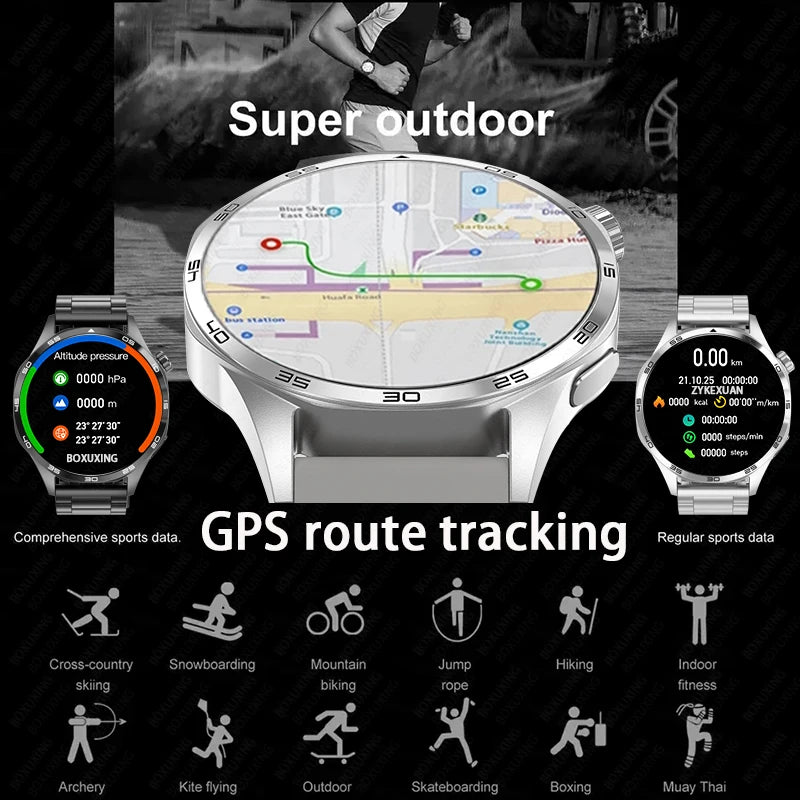 Para Huawei GT5 PRO Smart Watch Men Watch 4 Pro versão atualizada Tela AMOLED HD Bluetooth Chamada GPS NFC Frequência cardíaca SmartWatches