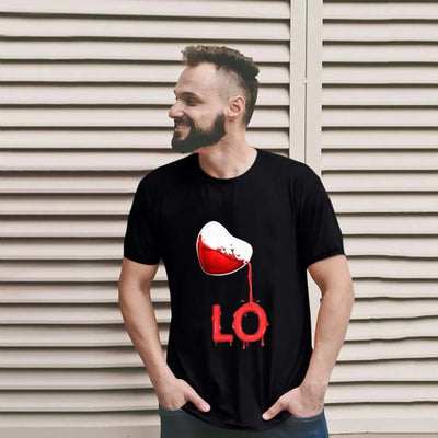 Camiseta Love Letter Combine, camiseta para casal, patchwork de coração, gola redonda, manga curta, Valentine's Day Gift For Partner