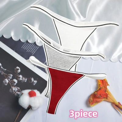 Calcinha feminina de algodão, fio dental sexy, sem costura, invisível, cintura baixa, confortável, cor sólida, fio dental