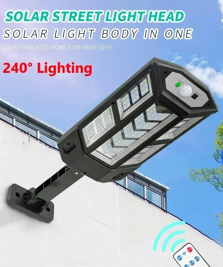 Lâmpada solar LED de 300.000 lm para áreas externas, com sensor de movimento, 4 modos, à prova d'água, IP65, para jardim Light Street Yard Lanter