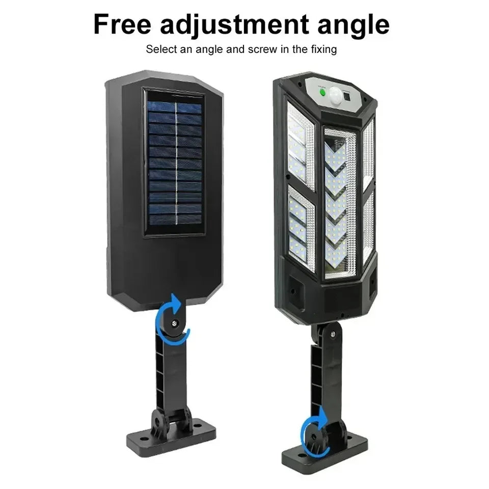 Luzes LED solares 9900LM para áreas externas, lâmpada solar com sensor de movimento, 3 modos, à prova d'água, IP65, luz solar para jardim, quintal, lanterna