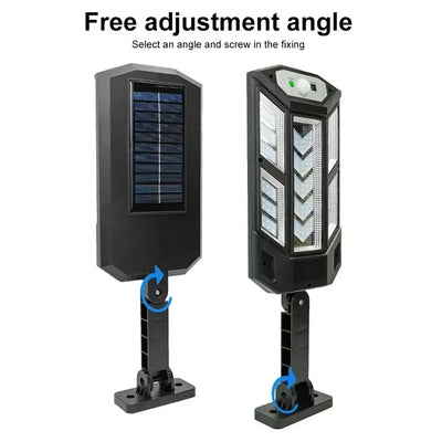 Luzes LED solares 9900LM para áreas externas, lâmpada solar com sensor de movimento, 3 modos, à prova d'água, IP65, luz solar para jardim, quintal, lanterna