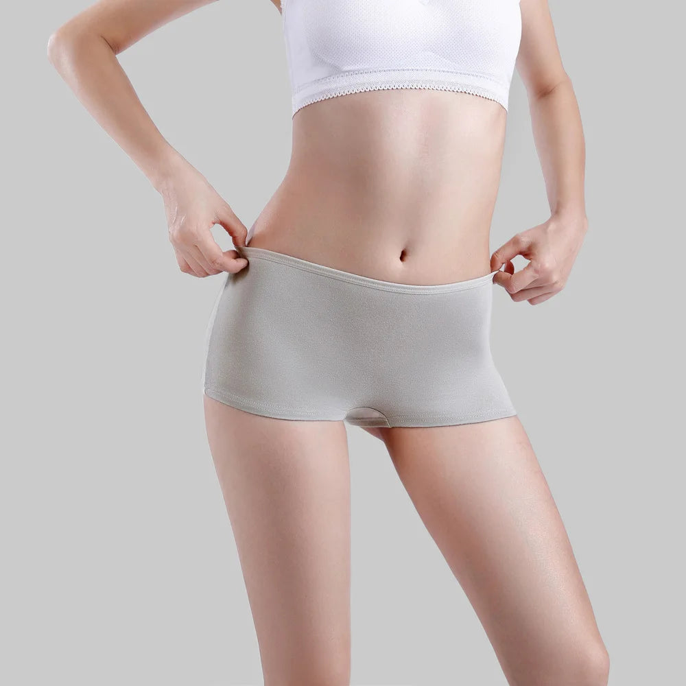 Calcinha boxer de algodão feminina, roupa íntima de segurança, calcinha feminina estampada, lingerie feminina, íntima, 5 peças/lote