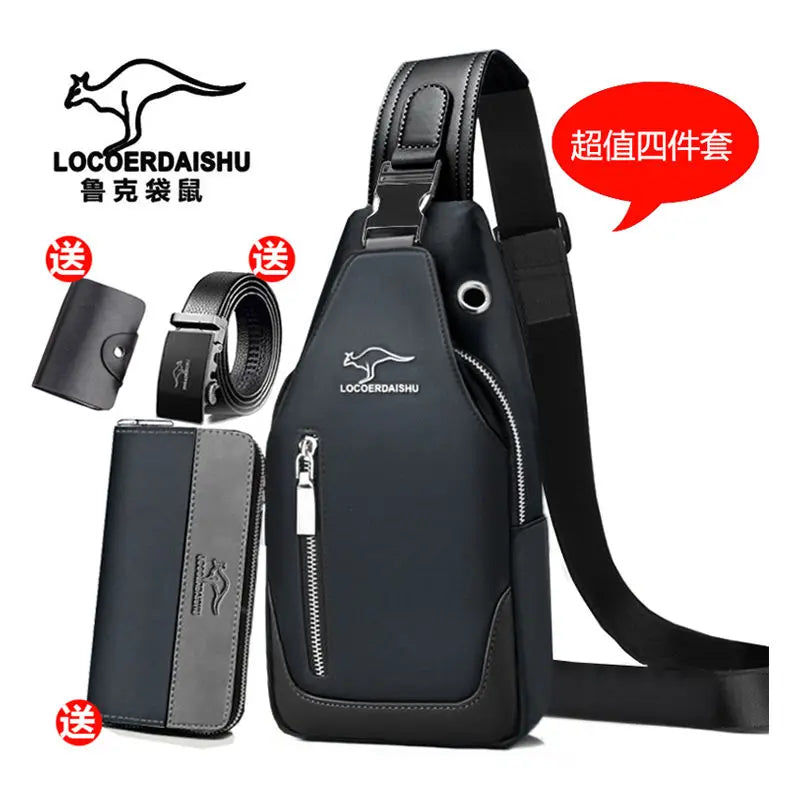 Bolsa de peito masculina nova moda estilo coreano casual esportiva à prova d'água bolsa de peito oxford transversal para homens bolsa de ombro mensageiro