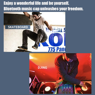 Boné de beisebol ajustável com microfone, fone de ouvido esportivo Bluetooth com dois alto-falantes, música e corrida sem fio