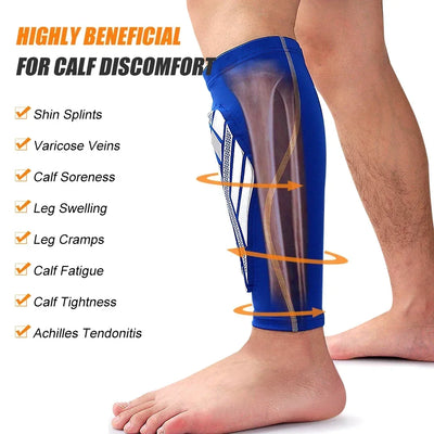 1 peça de mangas de compressão para panturrilha com almofada de EVA para homens e mulheres, suporte para pernas para dores nas canelas, caneleiras para corrida de futebol