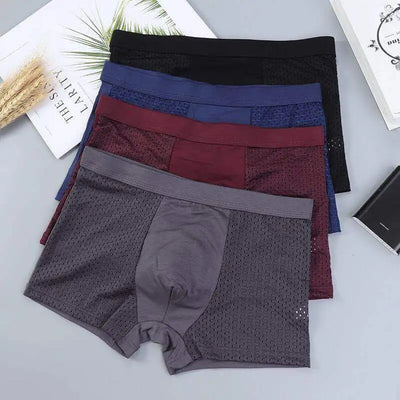 4 peças Banboo Fibra Cueca Masculina Boxer Masculino Calcinha Sólida Shorts Cuecas Masculinas Respirável Íntimo Boxers Masculinos 4 peças