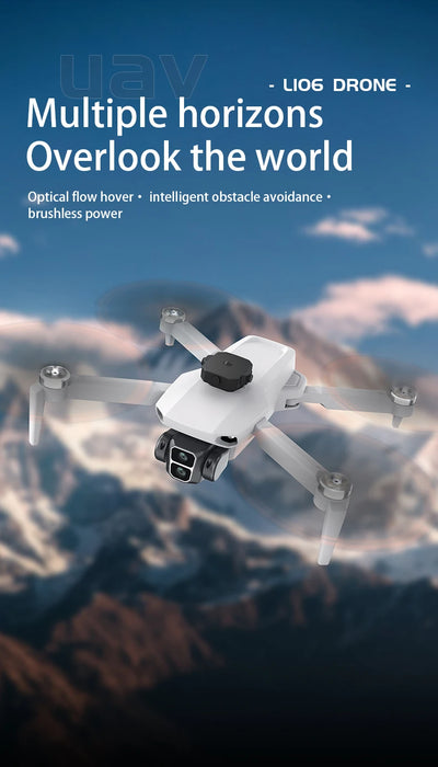 LYZRC L106 / L106MAX HD Câmera Dupla Comutação Motor Brushless RC Drone Dobrável Mini Wifi 2.4GHz 360° Helicóptero OAS Inteligente