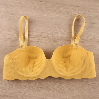 Sutiãs sensuais push up, roupa íntima sem costura para mulheres, cor sólida, lingerie sem fio, peça única, alças conversíveis, sutiã