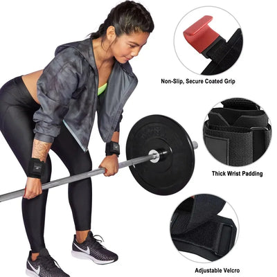 1/2 peças de gancho de elevação, alça de pulso, suporte de mão, luvas de levantamento de peso, fitness, para homens e mulheres, equipamentos de ginástica