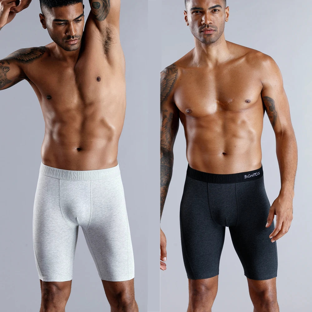 4 peças boxers longos para homens roupa íntima plus size calcinhas masculinas sexy pernas longas cuecas de algodão boxer masculino moda masculina tronco