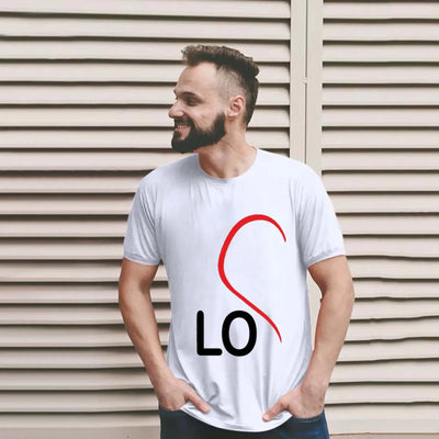 Camiseta Love Letter Combine, camiseta para casal, patchwork de coração, gola redonda, manga curta, Valentine's Day Gift For Partner