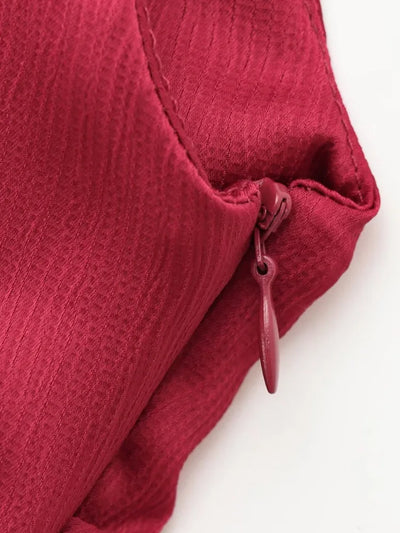 Blusa feminina assimétrica drapeada TRZA, um ombro, zíper lateral, moda chique, camisa feminina