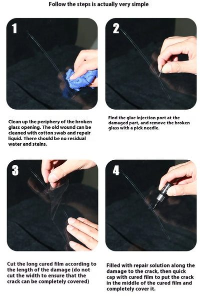 Ferramenta de reparo de para-brisa de carro rachado Kit de reparo de tela de celular faça você mesmo para janela de carro Cola de cura de vidro Restauração de arranhões e rachaduras em vidros automotivos
