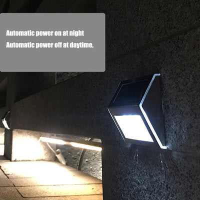 Luz de degrau 3LED de aço inoxidável, luzes solares para cerca, à prova d'água, lâmpadas de parede LED para áreas externas, luzes de deck para escada, jardim, cerca, pátio