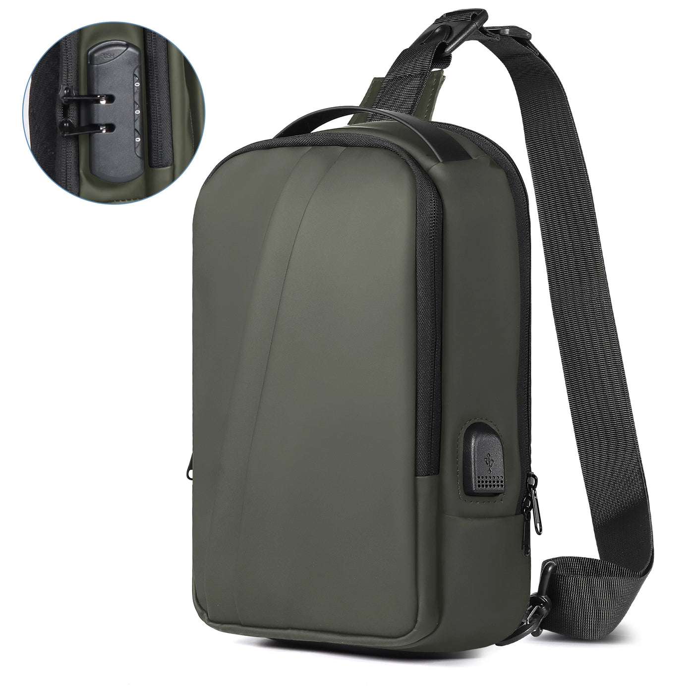 Geestock Bolsa transversal antifurto para mulheres e homens, multifuncional, com carregamento USB, bolsa de ombro, mensageiro, bolsa de viagem tipo tiracolo