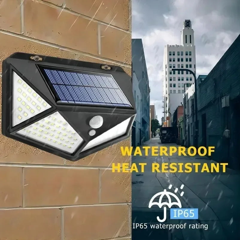 Lâmpada solar multifuncional para decoração de jardim externo, luz LED solar à prova d'água, holofote alimentado por luz solar com sensor de movimento