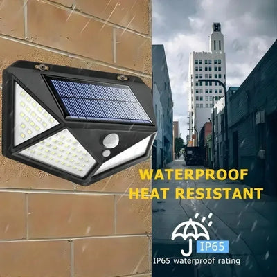 Lâmpada solar multifuncional para decoração de jardim externo, luz LED solar à prova d'água, holofote alimentado por luz solar com sensor de movimento
