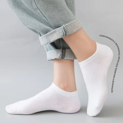 12 pares, meias curtas estilo barco, meias masculinas de algodão, leves, respiráveis, meias curtas, contendo algodão