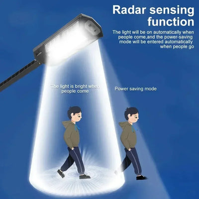 Lâmpada solar LED de 300.000 lm para áreas externas, com sensor de movimento, 4 modos, à prova d'água, IP65, para jardim Light Street Yard Lanter