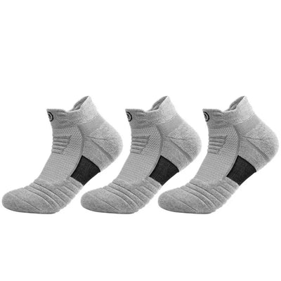 3 pares de meias masculinas de futebol, basquete, esportivas, grossas, com fundo de toalha, respiráveis, meias curtas de cano médio, meias de grife