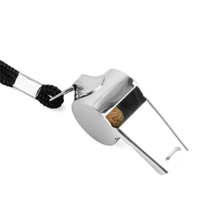 Apito de aço inoxidável para árbitro esportivo de rúgbi, apito de metal com corda para festa, treinamento, futebol, basquete, ferramenta para líderes de torcida