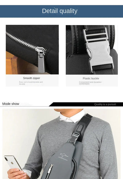 Bolsa de peito masculina nova moda estilo coreano casual esportiva à prova d'água bolsa de peito oxford transversal para homens bolsa de ombro mensageiro