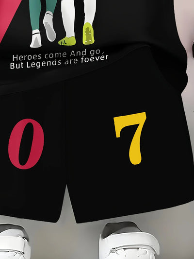 Conjunto infantil de manga curta Ronaldo e Messi verão 2025, confortável, macio e respirável