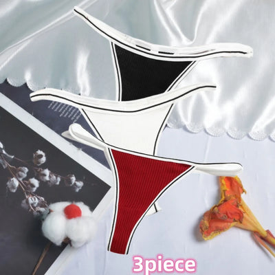 Calcinha feminina de algodão, fio dental sexy, sem costura, invisível, cintura baixa, confortável, cor sólida, fio dental