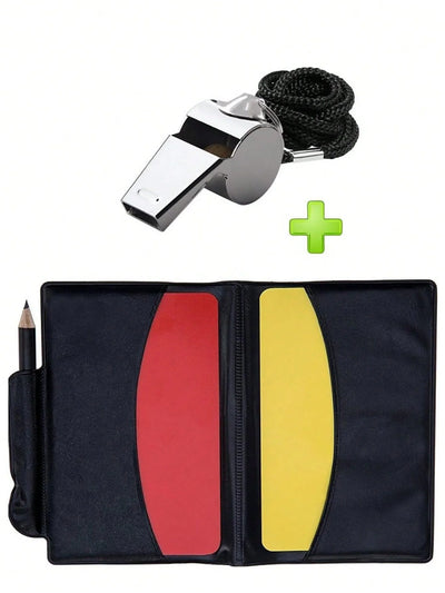 Kit de Futebol - Apito de Metal com Conjunto de Cartões de Árbitro, Cartões de Árbitro para Futebol, Kits de Árbitro Ideais para Esportes de Jogo