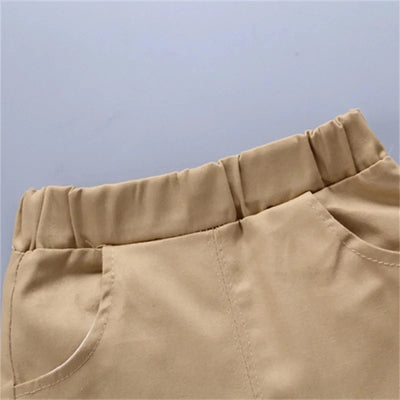 Conjunto de 2 peças para bebês, roupas fofas para meninos, estampa aleatória de verão, padrão de âncora de barco, conjunto de shorts de manga curta para 1 a 5 anos