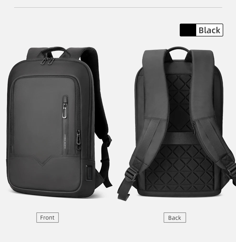 Mochila Heroic Knight para laptop de 14" Mochila fina masculina multifuncional para negócios, à prova d'água, com carregamento USB, mochila de viagem para trabalho