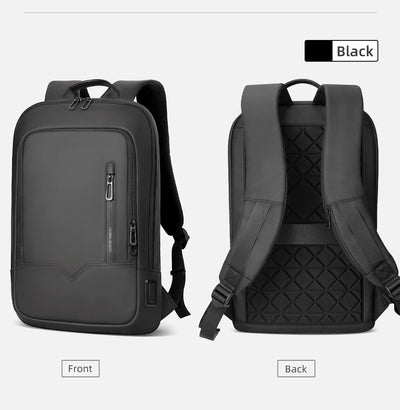 Mochila Heroic Knight para laptop de 14" Mochila fina masculina multifuncional para negócios, à prova d'água, com carregamento USB, mochila de viagem para trabalho