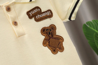 Roupas infantis mãe Roupas infantis Conjuntos infantis Meninos Camiseta Shorts Verão Algodão Manga curta moda Terno 2PCS