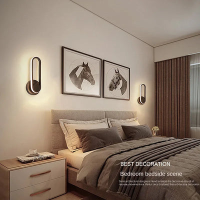 Luminária de parede LED giratória moderna para corredor, escada, quarto, cabeceira, sala de jantar, varanda, iluminação interna, arandela