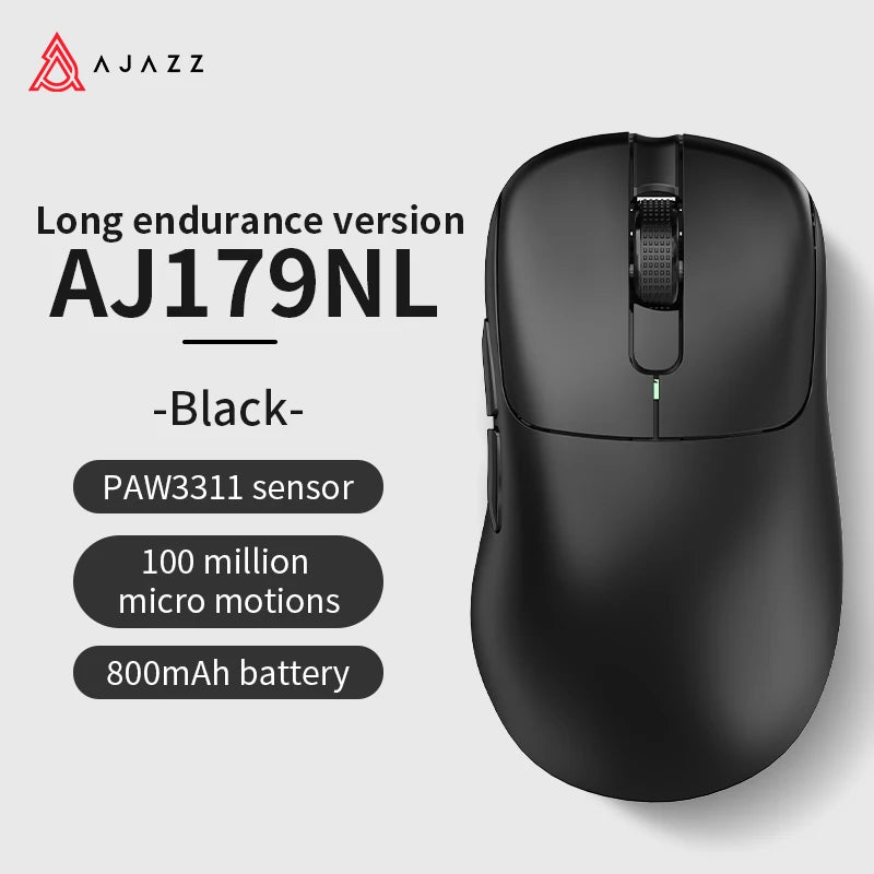 Mouse sem fio com fio leve AJAZZ AJ179 PRO PAW3395 com base de carregamento magnética ergonômico e macro para jogos para PC e laptop