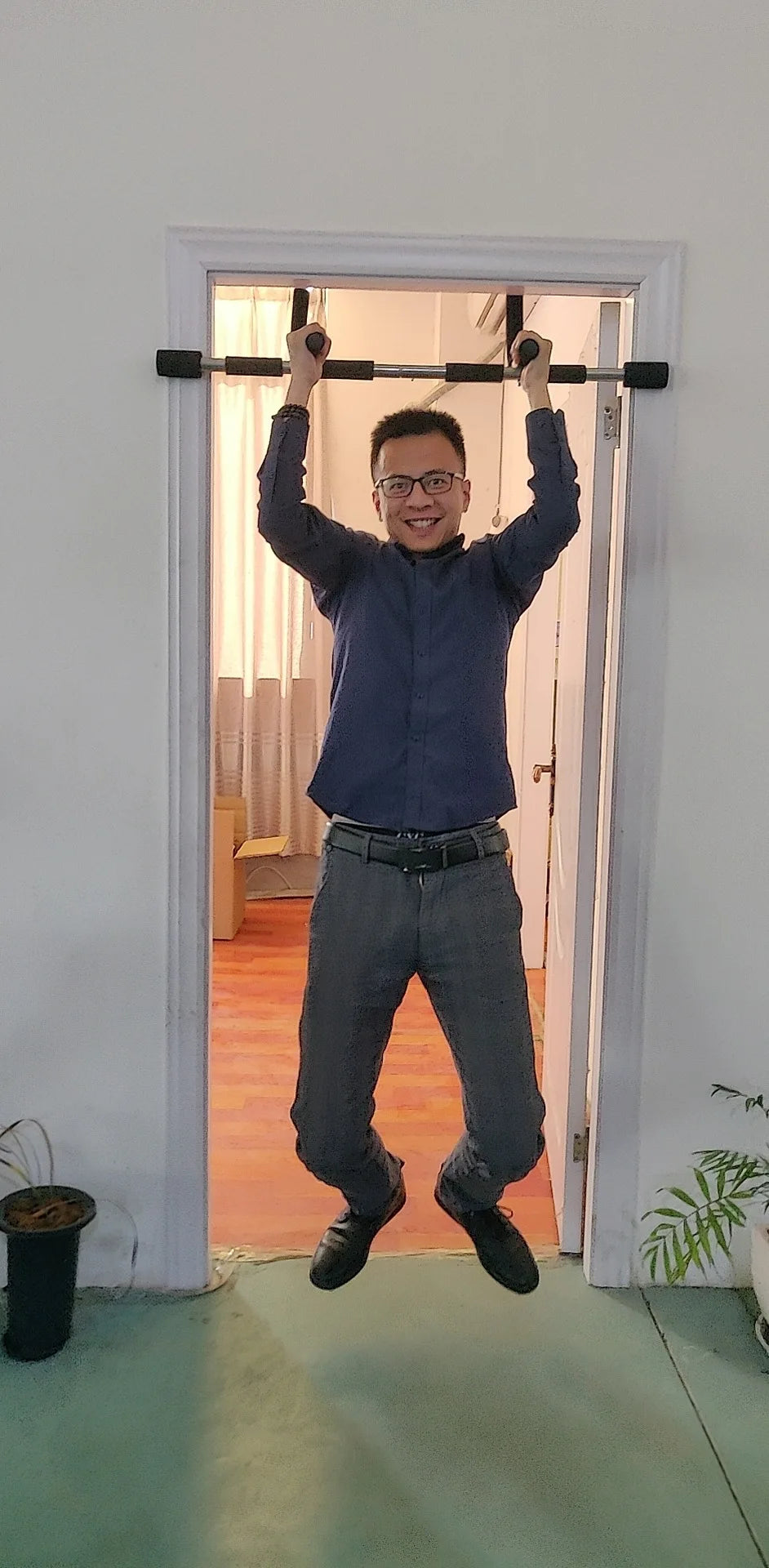 Barra horizontal sem perfuração, barra fixa para uso interno e externo, barra de parede para ginástica, treinador de porta