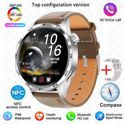 Para Huawei GT5 PRO Smart Watch Men Watch 4 Pro versão atualizada Tela AMOLED HD Bluetooth Chamada GPS NFC Frequência cardíaca SmartWatches